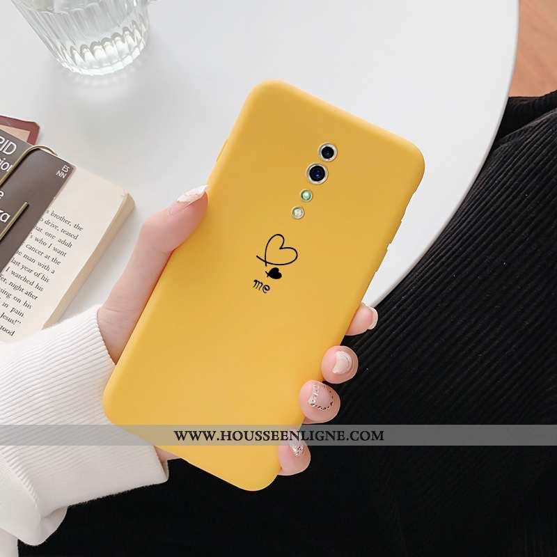 Coque Oppo Reno Z Personnalité Créatif Amoureux Vent Étui Jaune Simple