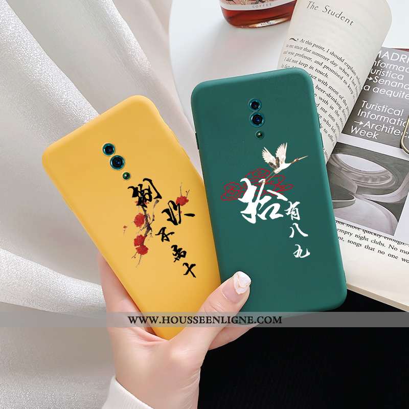 Coque Oppo Reno Z Tendance Silicone Créatif Personnalité Téléphone Portable Vert Style Chinois Verte