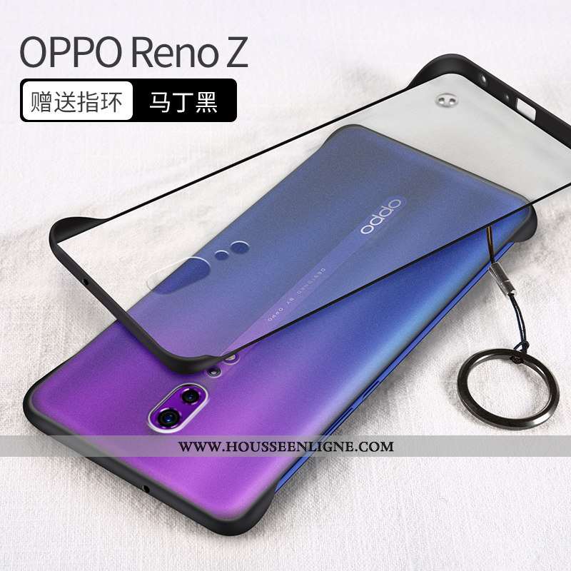 Coque Oppo Reno Z Transparent Délavé En Daim Jaune Incassable Silicone Net Rouge