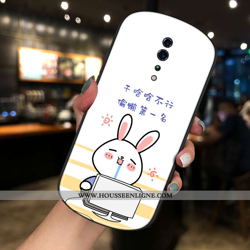 Coque Oppo Reno Z Verre Charmant Tendance Rond Net Rouge Blanc Blanche