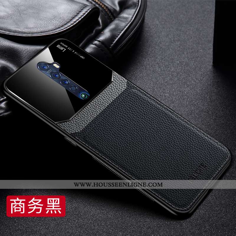 Coque Oppo Reno2 Cuir Modèle Fleurie Net Rouge Créatif Amoureux Simple Noir
