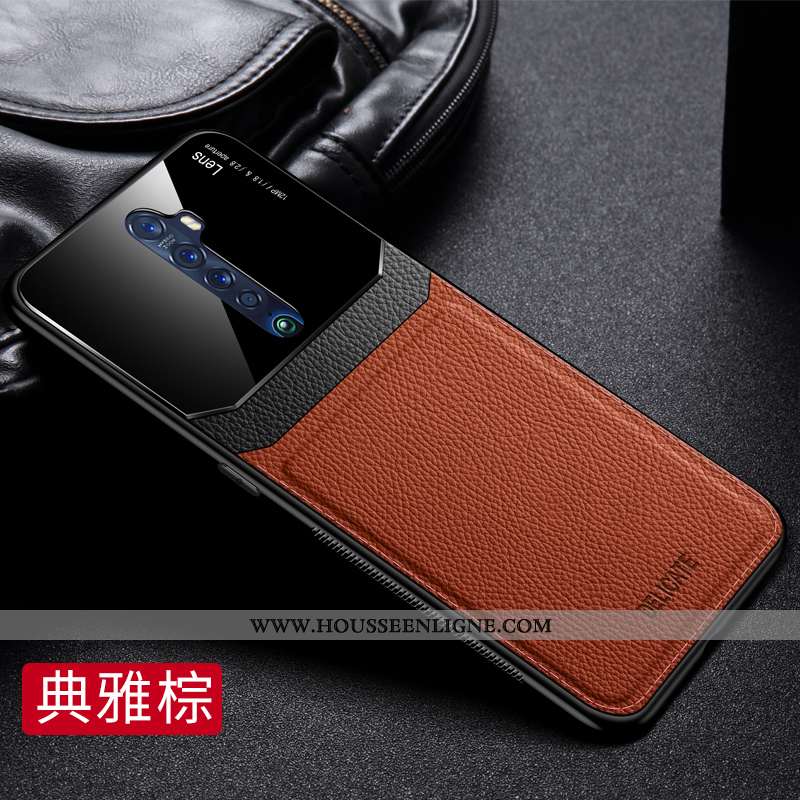 Coque Oppo Reno2 Cuir Modèle Fleurie Net Rouge Créatif Amoureux Simple Noir