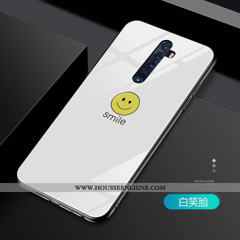 Coque Oppo Reno2 Dessin Animé Charmant Difficile Verre Amoureux Personnalité Bordure Jaune