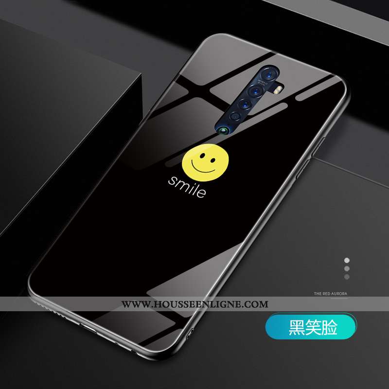 Coque Oppo Reno2 Dessin Animé Charmant Difficile Verre Amoureux Personnalité Bordure Jaune