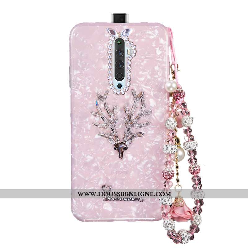Coque Oppo Reno2 Fluide Doux Protection Nouveau Tendance Téléphone Portable Cristal Rose