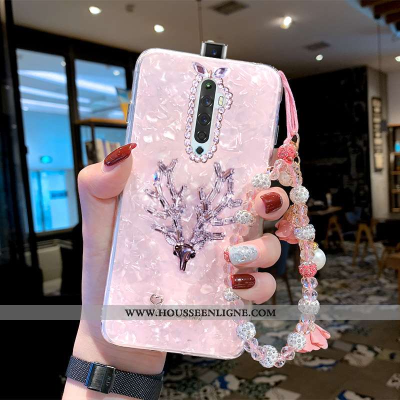 Coque Oppo Reno2 Fluide Doux Protection Nouveau Tendance Téléphone Portable Cristal Rose