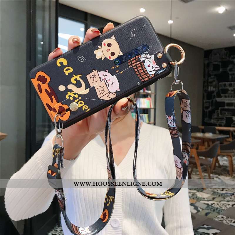 Coque Oppo Reno2 Légère Protection Légères Incassable Ornements Suspendus Étui Noir
