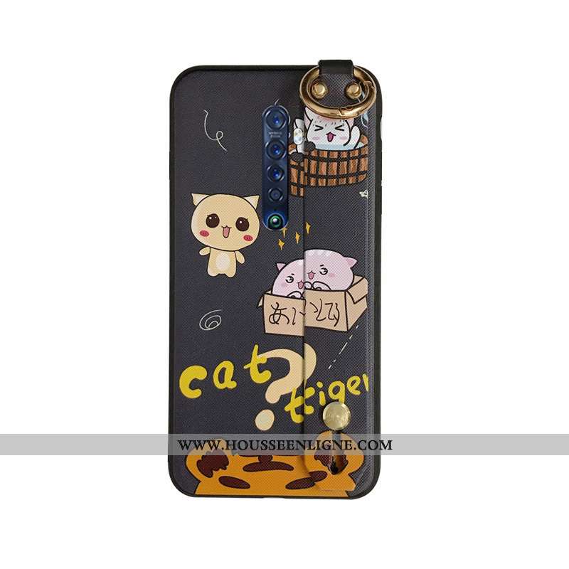 Coque Oppo Reno2 Légère Protection Légères Incassable Ornements Suspendus Étui Noir