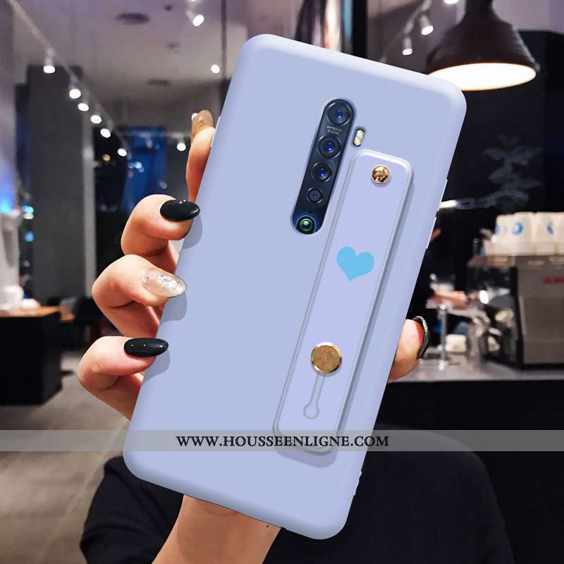 Coque Oppo Reno2 Protection Fluide Doux Téléphone Portable Simple Étui Incassable Bleu