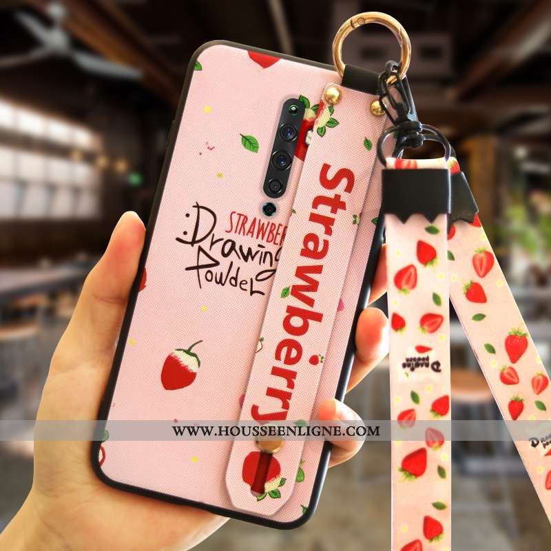 Coque Oppo Reno2 Z Cou Suspendu Fluide Doux Protection Mesh Bleu Étui