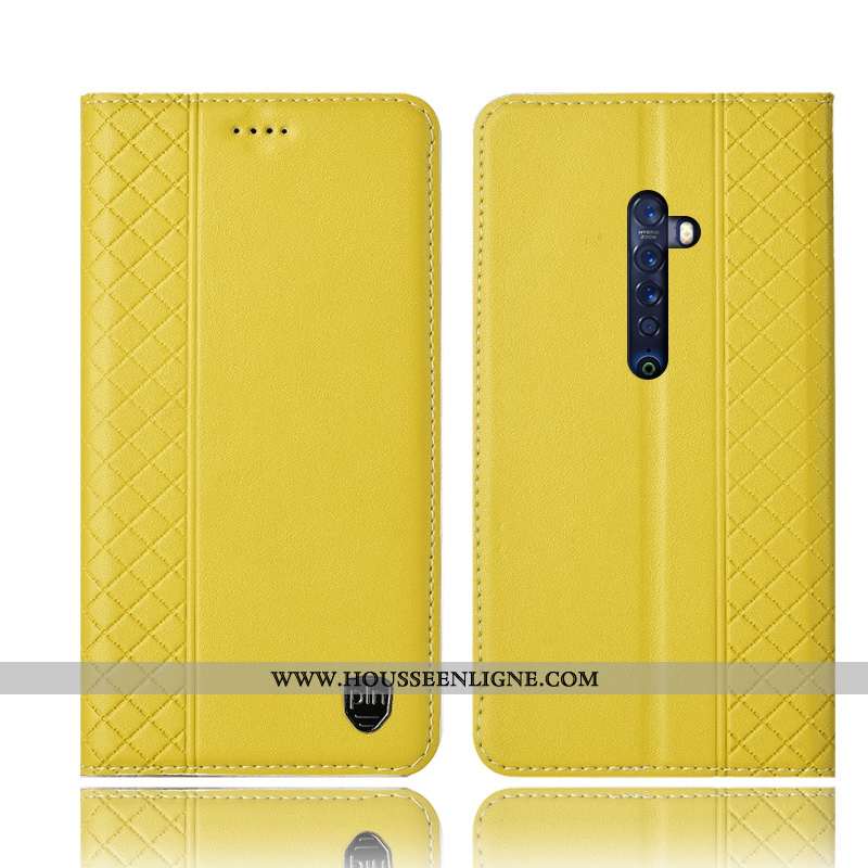 Coque Oppo Reno2 Z Protection Cuir Véritable Incassable Téléphone Portable Étui Tout Compris Khaki