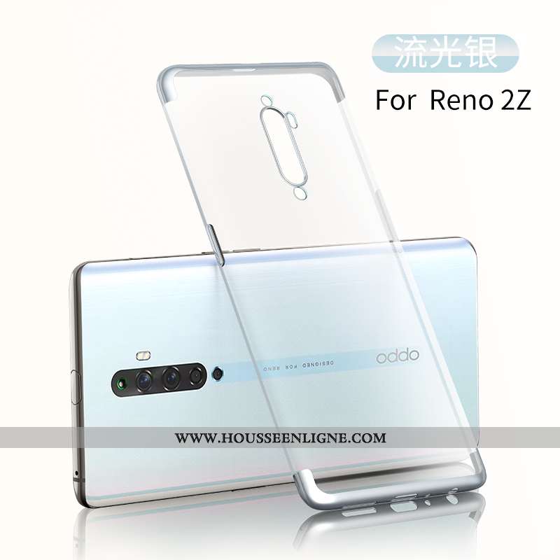 Coque Oppo Reno2 Z Silicone Transparent Haute Légère Tout Compris Net Rouge Argent