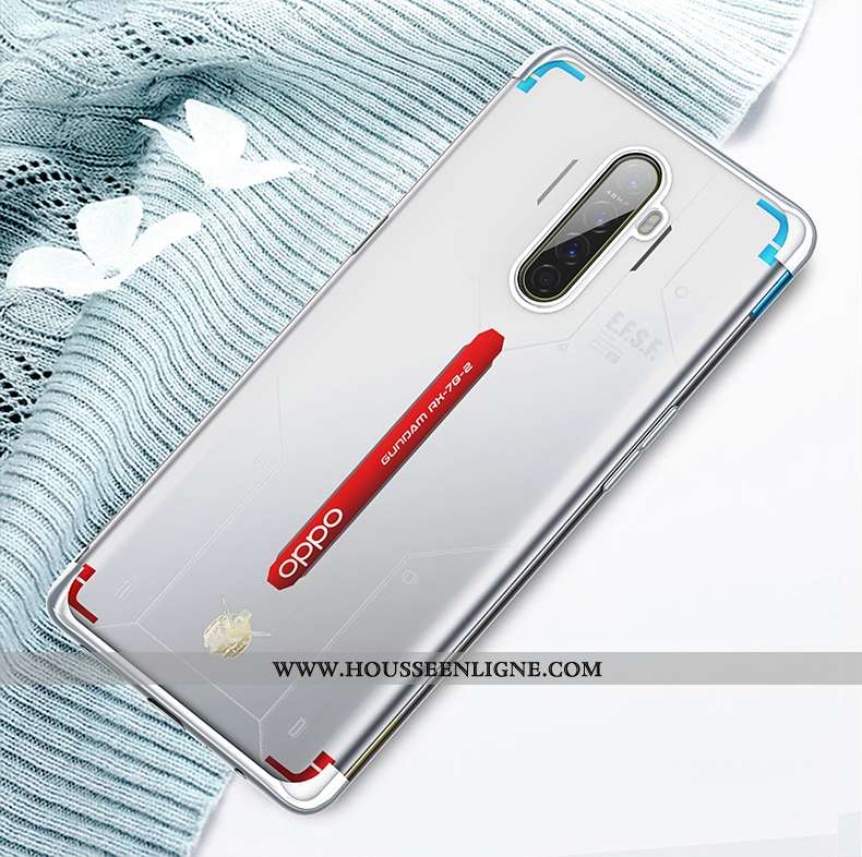 Coque Oppo Reno2 Z Silicone Transparent Haute Légère Tout Compris Net Rouge Argent
