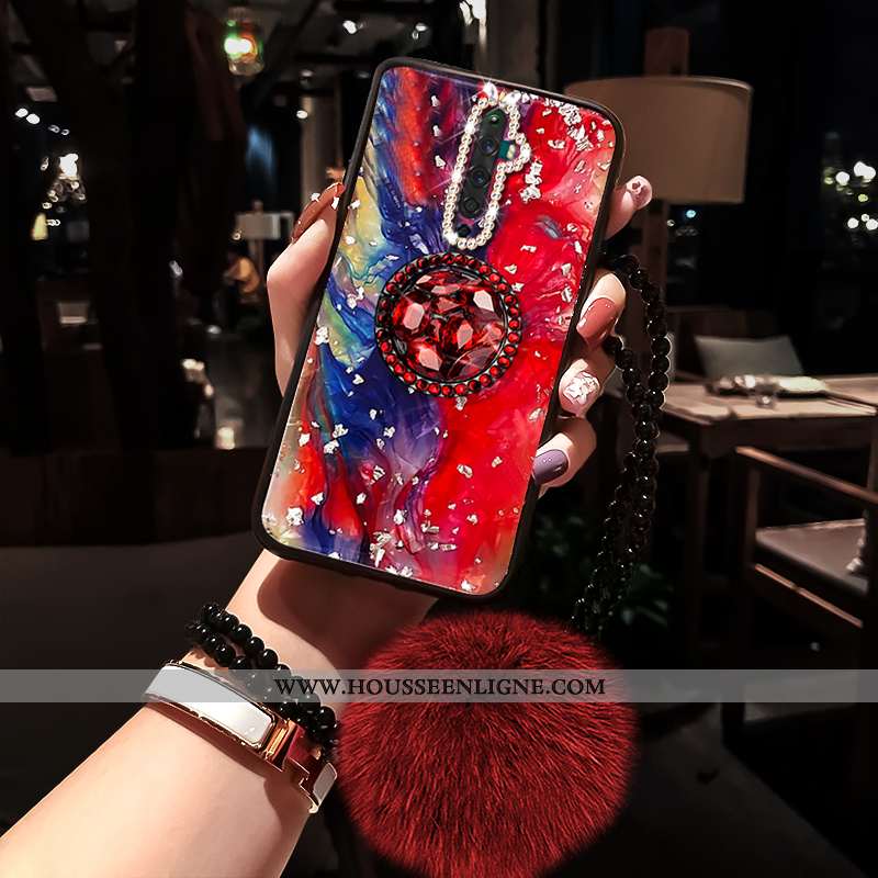 Coque Oppo Reno2 Z Tendance Fluide Doux Rouge Nouveau Incassable Net Rouge
