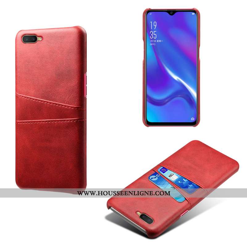 Coque Oppo Rx17 Neo Cuir Protection Carte Étui Qualité Gris