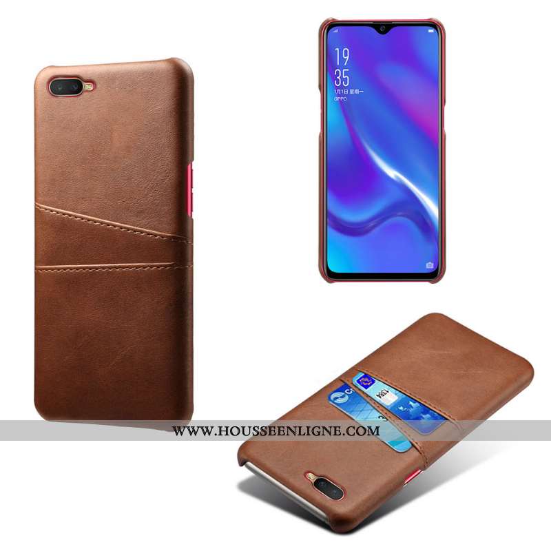 Coque Oppo Rx17 Neo Cuir Protection Carte Étui Qualité Gris