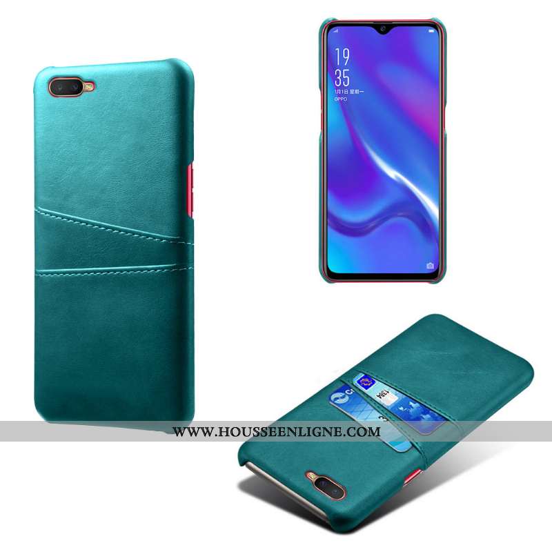 Coque Oppo Rx17 Neo Cuir Protection Carte Étui Qualité Gris