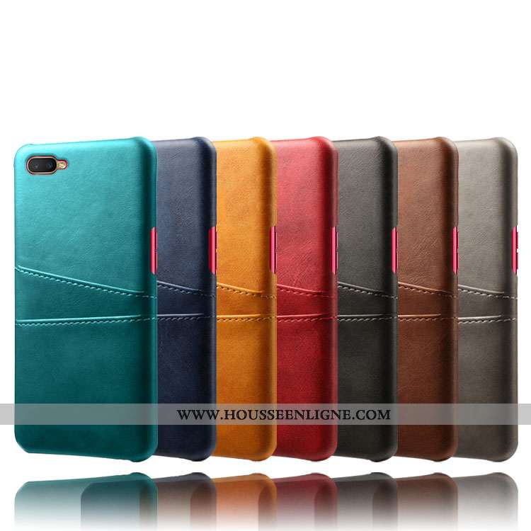 Coque Oppo Rx17 Neo Cuir Protection Carte Étui Qualité Gris