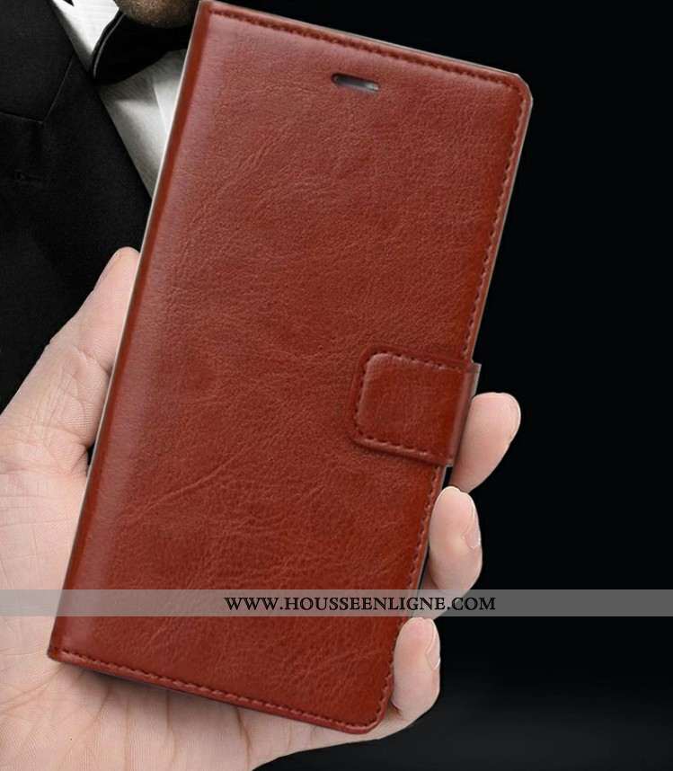 Coque Oppo Rx17 Neo Portefeuille Cuir Carte Marron Téléphone Portable Protection Silicone