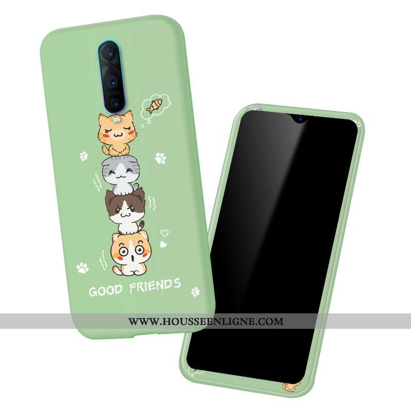 Coque Oppo Rx17 Pro Fluide Doux Silicone Vert Mode Dessin Animé Protection Verte