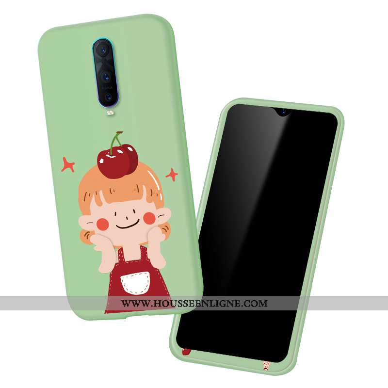 Coque Oppo Rx17 Pro Fluide Doux Silicone Vert Mode Dessin Animé Protection Verte
