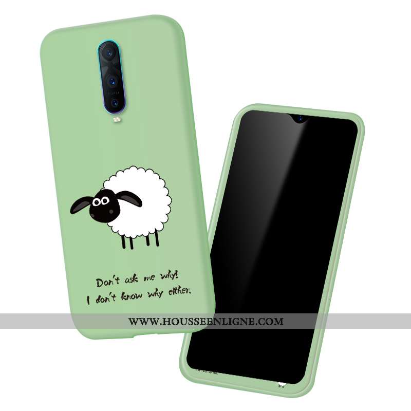Coque Oppo Rx17 Pro Fluide Doux Silicone Vert Mode Dessin Animé Protection Verte
