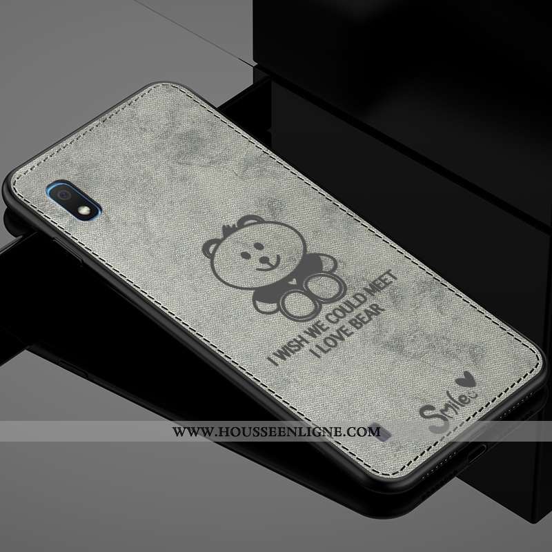 Coque Samsung Galaxy A10 Créatif Modèle Fleurie Protection Mode Étui Tissu Fluide Doux Gris