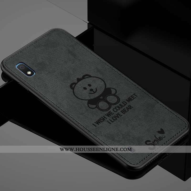 Coque Samsung Galaxy A10 Créatif Modèle Fleurie Protection Mode Étui Tissu Fluide Doux Gris