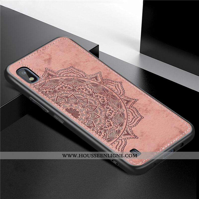 Coque Samsung Galaxy A10 Créatif Modèle Fleurie Téléphone Portable Tissu Personnalité Bleu Marin Ble