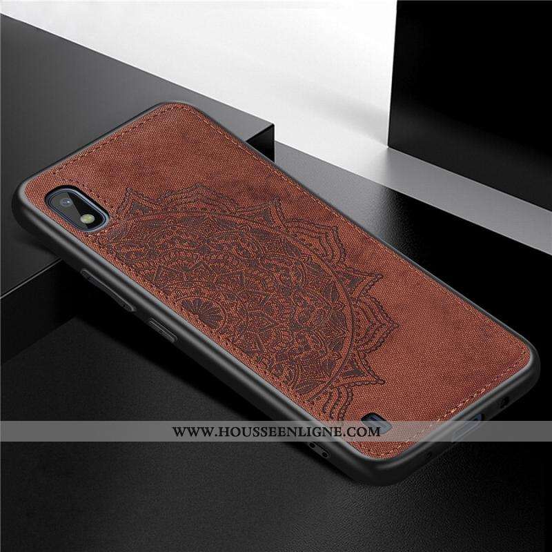 Coque Samsung Galaxy A10 Créatif Modèle Fleurie Téléphone Portable Tissu Personnalité Bleu Marin Ble