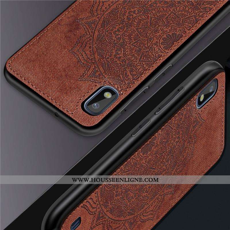 Coque Samsung Galaxy A10 Créatif Modèle Fleurie Téléphone Portable Tissu Personnalité Bleu Marin Ble