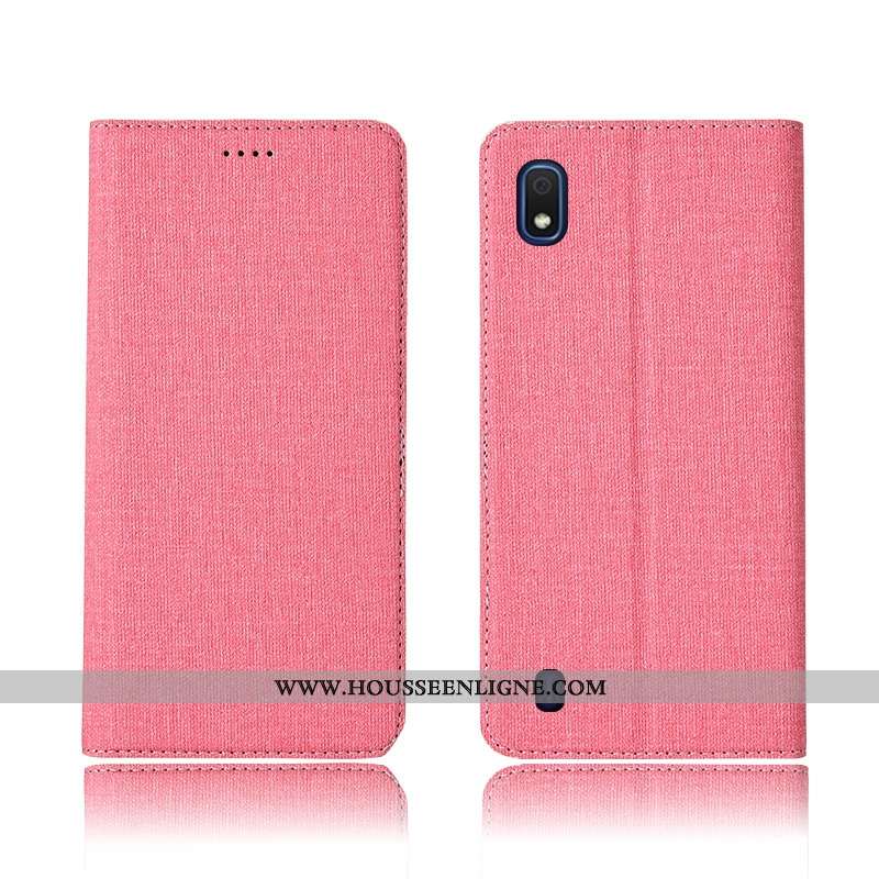 Coque Samsung Galaxy A10 Cuir Fluide Doux Lin Protection Bleu Tout Compris