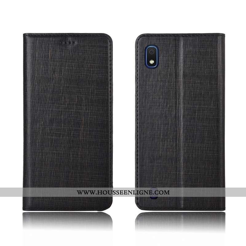 Coque Samsung Galaxy A10 Cuir Véritable Cuir Étoile Fluide Doux Bleu Étui