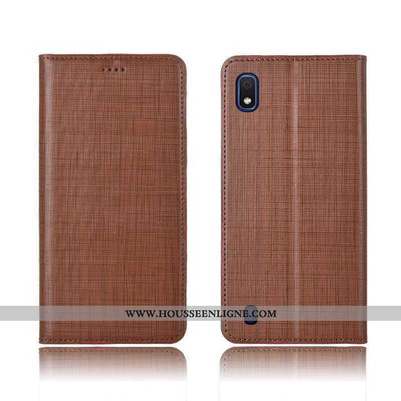 Coque Samsung Galaxy A10 Cuir Véritable Cuir Étoile Fluide Doux Bleu Étui