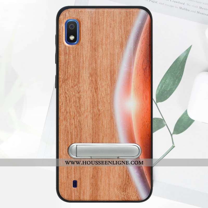 Coque Samsung Galaxy A10 En Bois Modèle Fleurie Qualité 2020 Étoile Protection Tout Compris Verte