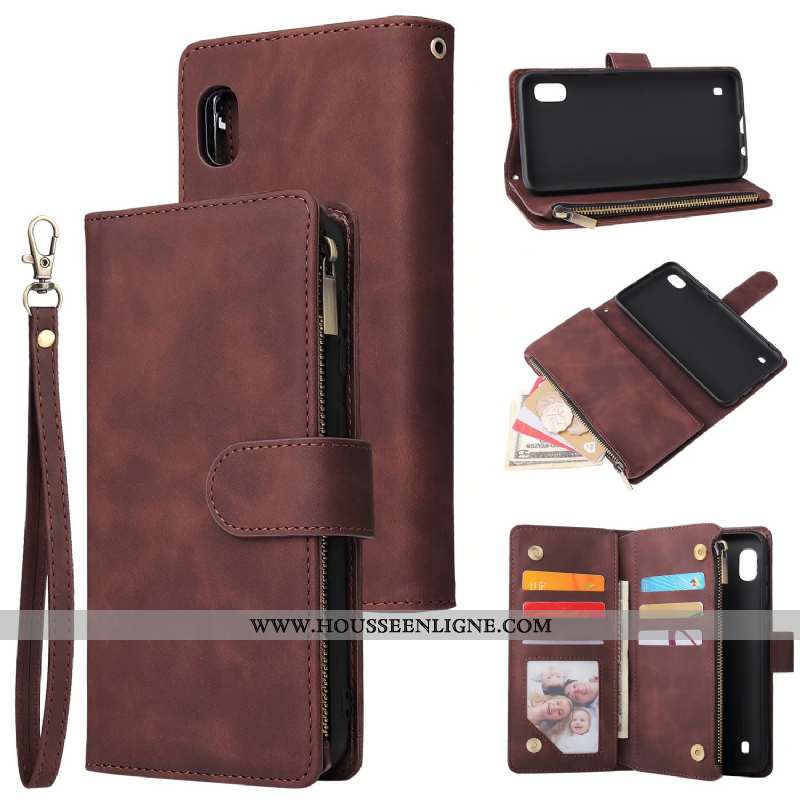 Coque Samsung Galaxy A10 Fluide Doux Portefeuille Noir Tout Compris Étui Téléphone Portable Étoile