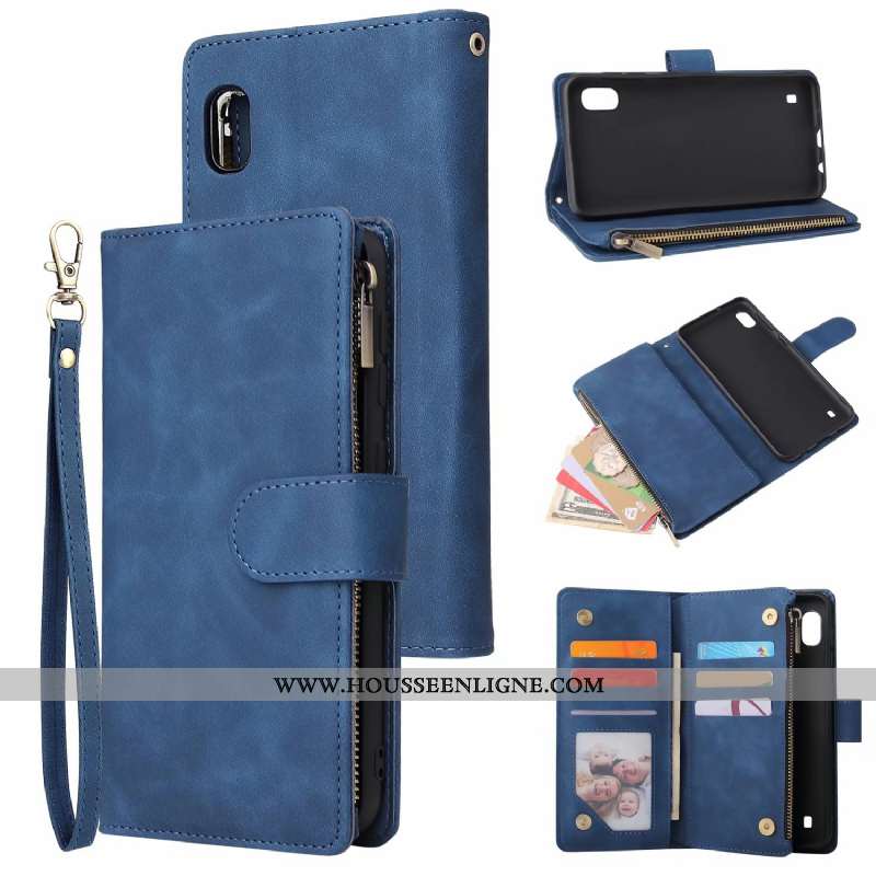 Coque Samsung Galaxy A10 Fluide Doux Portefeuille Noir Tout Compris Étui Téléphone Portable Étoile