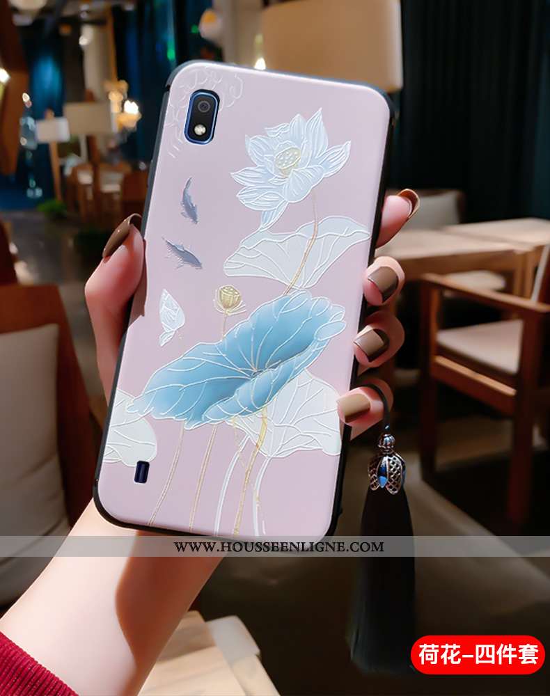 Coque Samsung Galaxy A10 Fluide Doux Silicone Palais Ultra À Franges Protection Vintage Bleu