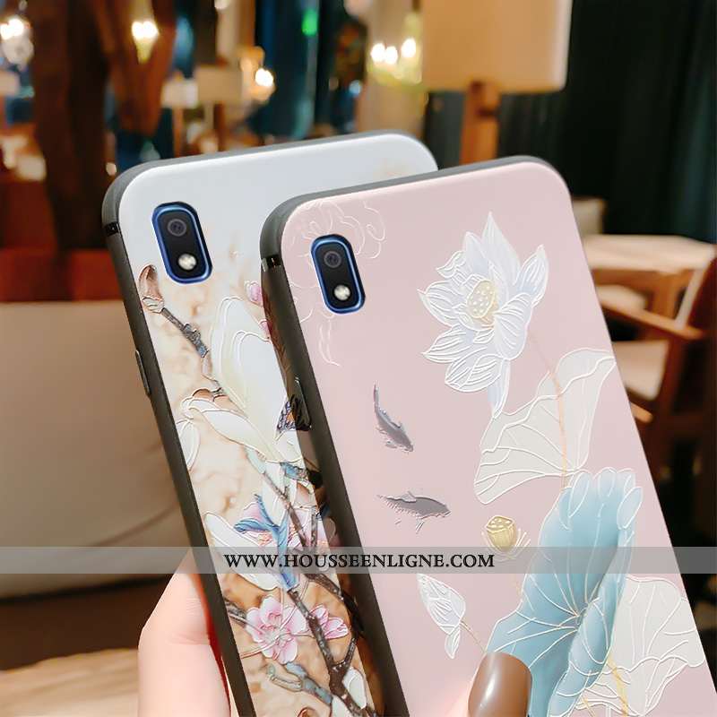 Coque Samsung Galaxy A10 Fluide Doux Silicone Palais Ultra À Franges Protection Vintage Bleu