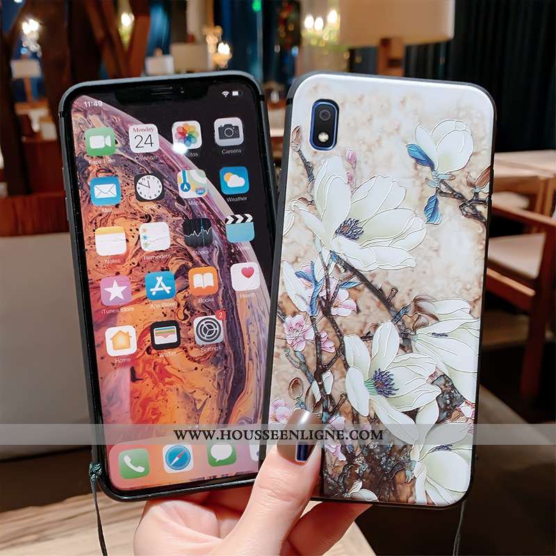 Coque Samsung Galaxy A10 Fluide Doux Silicone Palais Ultra À Franges Protection Vintage Bleu
