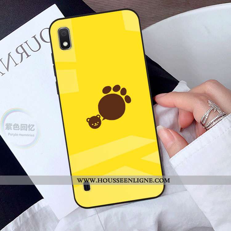 Coque Samsung Galaxy A10 Personnalité Dessin Animé Étoile Rose Verre Téléphone Portable Charmant