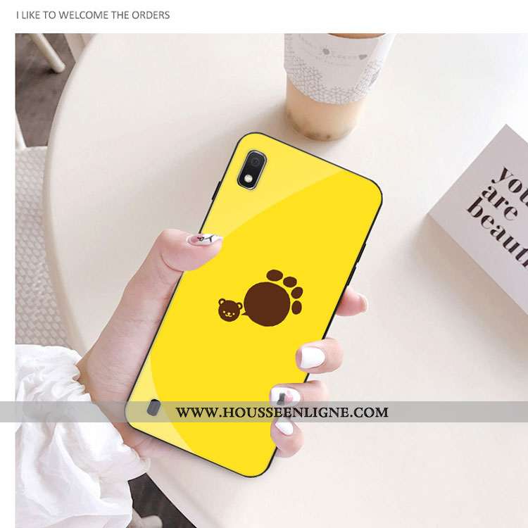 Coque Samsung Galaxy A10 Personnalité Dessin Animé Étoile Rose Verre Téléphone Portable Charmant