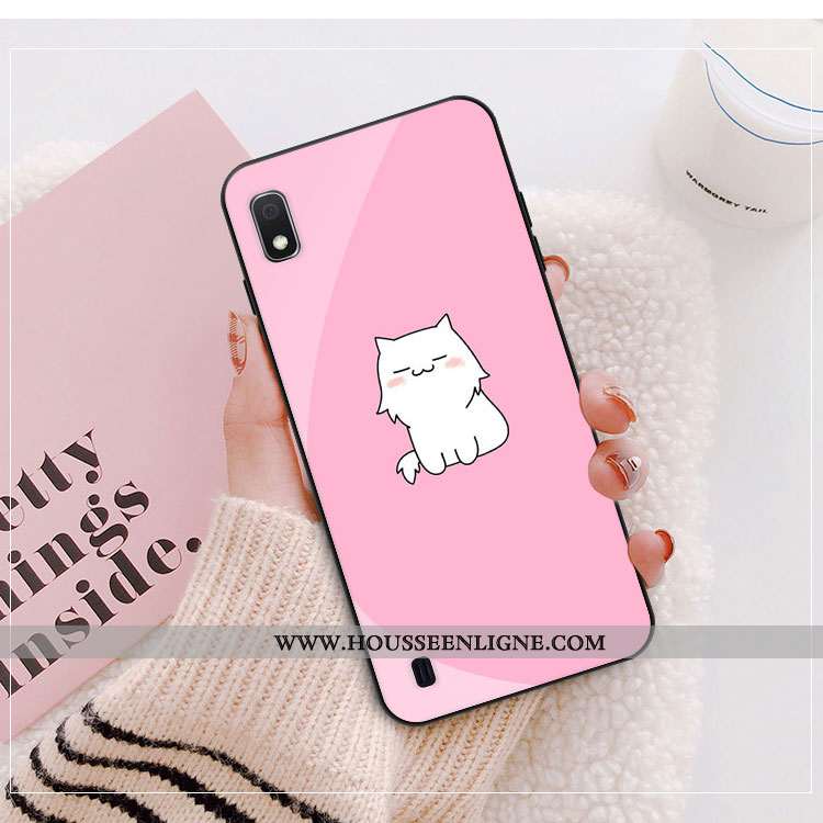 Coque Samsung Galaxy A10 Personnalité Dessin Animé Étoile Rose Verre Téléphone Portable Charmant