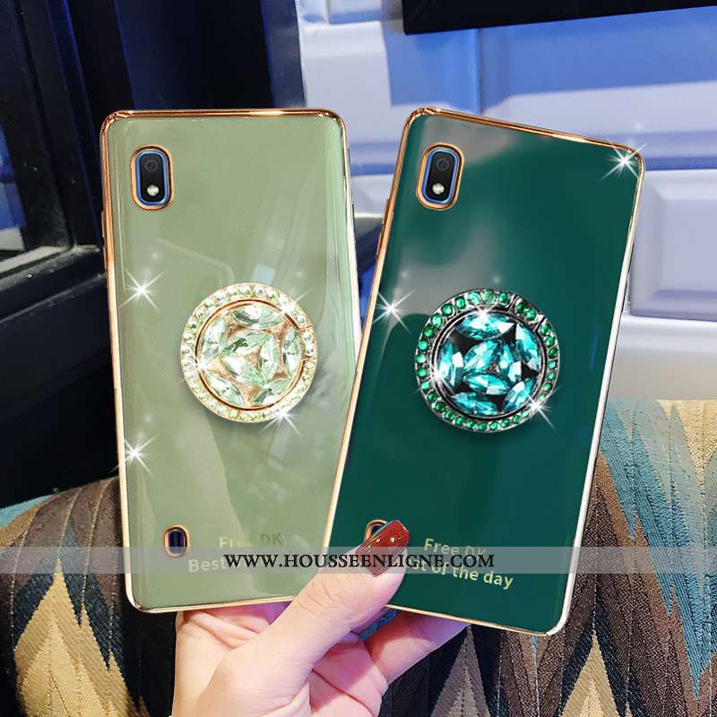 Coque Samsung Galaxy A10 Silicone Protection Tout Compris Étoile Vert Incassable Placage Verte