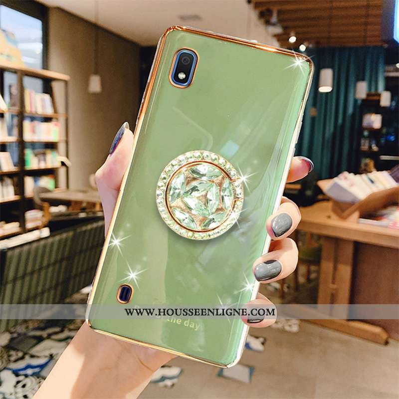 Coque Samsung Galaxy A10 Silicone Protection Tout Compris Étoile Vert Incassable Placage Verte