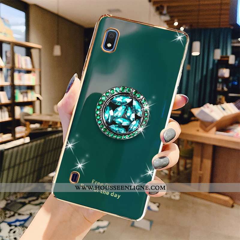 Coque Samsung Galaxy A10 Silicone Protection Tout Compris Étoile Vert Incassable Placage Verte