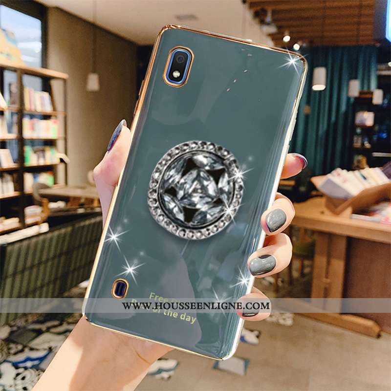 Coque Samsung Galaxy A10 Silicone Protection Tout Compris Étoile Vert Incassable Placage Verte