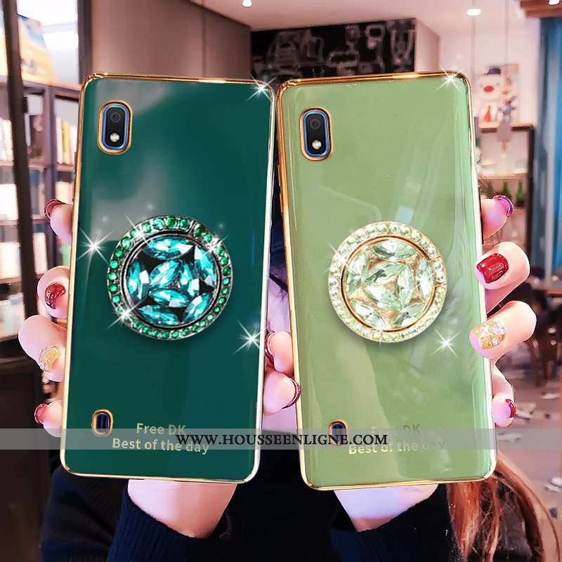 Coque Samsung Galaxy A10 Silicone Protection Tout Compris Étoile Vert Incassable Placage Verte