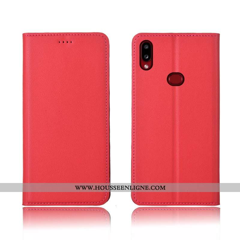 Coque Samsung Galaxy A10s Cuir Véritable Tendance Housse Téléphone Portable Étui Délavé En Daim Étoi