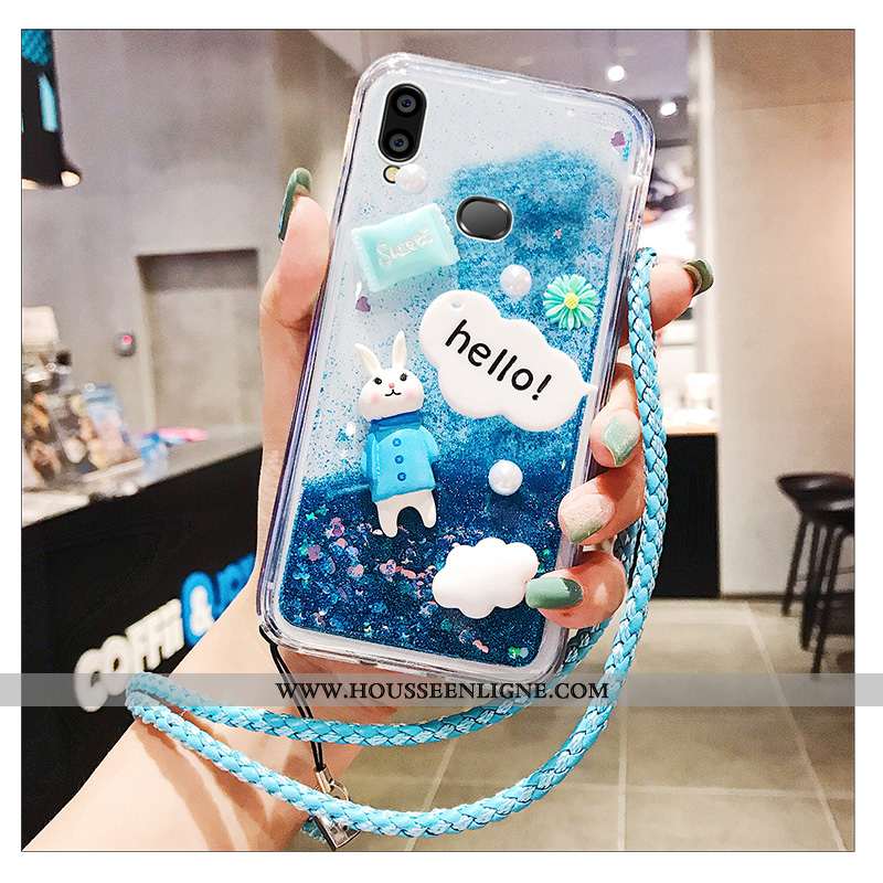 Coque Samsung Galaxy A10s Ornements Suspendus Personnalité Silicone Rose Téléphone Portable Net Roug